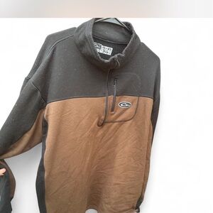 Men's Black and Brown Drake quarter zip Sweater